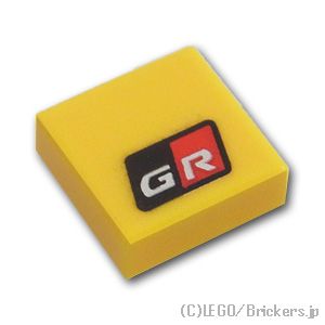 タイル 1 x 1 - トヨタ GR ロゴ：[Yellow / イエロー]