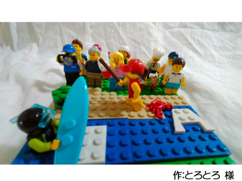 スイカ割りをしていたら、花火がドッカ~ン(とろとろ 様)