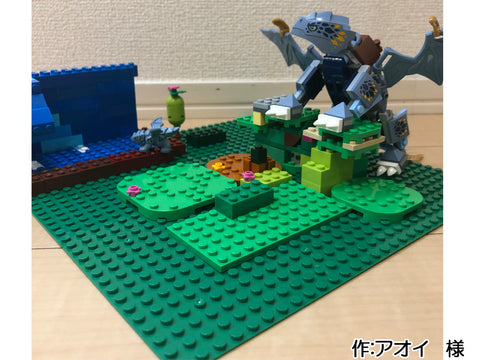 山の中で水遊びをするドラゴン親子(アオイ 様)