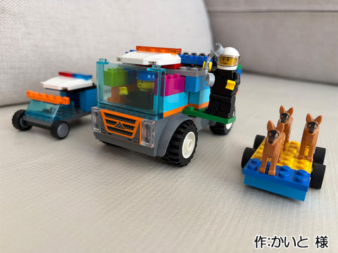 ポリスの車とはんそうしゃと犬型自動車(かいと(5さい) 様)
