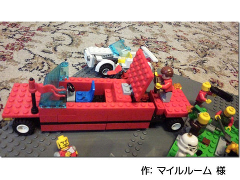 探検隊のオープンリムジンと白いオープンカー(マイルルーム 様)