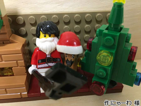 サンタになった気分で愛犬と記念撮影(にゃーわ 様)