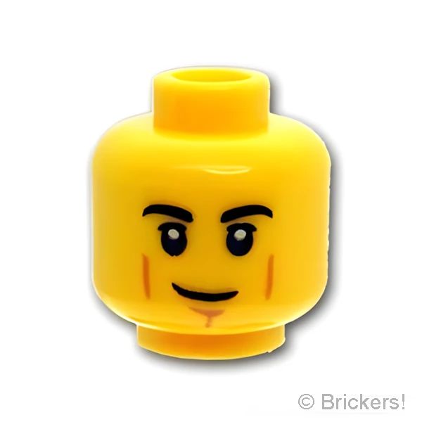 LEGO® パーツ 6283875 ミニフィグ ヘッド - 頬がこけたスマイル