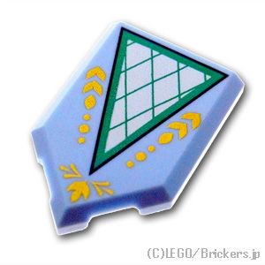 タイル 2 x 3 五角形 白とダークターコイズの三角形：[Bt,Lt Blue / ブライトライトブルー]