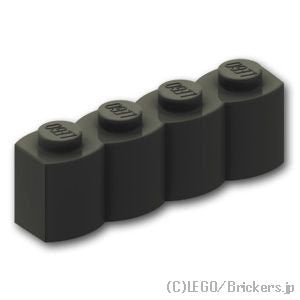 ブロック 1 x 4 - 丸太：[Black / ブラック]