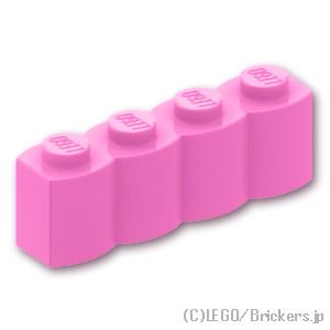 ブロック 1 x 4 - 丸太：[Bright Pink / ブライトピンク]