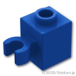 ブロック 1 x 1 - 垂直クリップ：[Blue / ブルー]