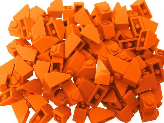 【100個セット】スロープ ブロック 1 x 2 / 45°：[Orange / オレンジ]