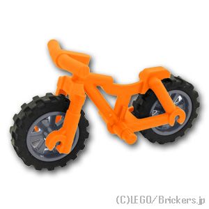 マウンテンバイク(自転車) - フラットシルバーホイール：[Orange / オレンジ]