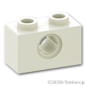 テクニック ブロック 1 x 2 - ピン穴1：[White / ホワイト]