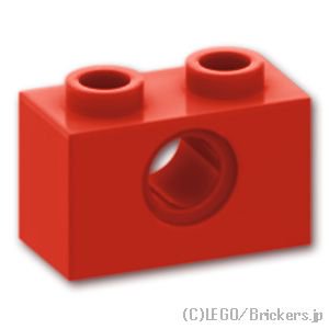 テクニック ブロック 1 x 2 - ピン穴1：[Red / レッド]