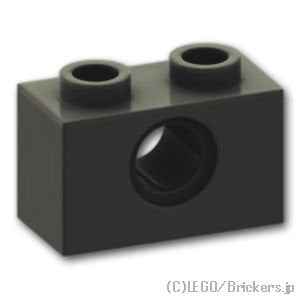 テクニック ブロック 1 x 2 - ピン穴1：[Black / ブラック]