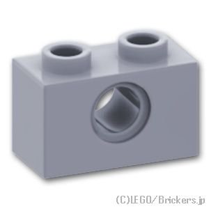 テクニック ブロック 1 x 2 - ピン穴1：[Light Bluish Gray / グレー]