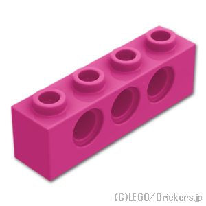 テクニック ブロック 1 x 4 - 穴3：[Magenta / マゼンタ]