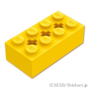 テクニック ブロック 2 x 4 - 3軸穴：[Yellow / イエロー]