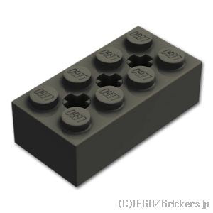テクニック ブロック 2 x 4 - 3軸穴：[Black / ブラック]