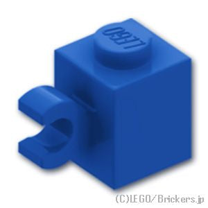 ブロック 1 x 1 - 水平クリップ：[Blue / ブルー]