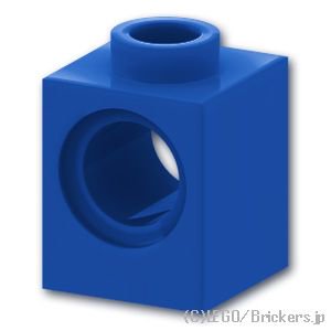テクニック ブロック 1 x 1 - ピン穴：[Blue / ブルー]