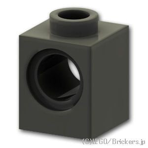 テクニック ブロック 1 x 1 - ピン穴：[Black / ブラック]