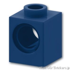 テクニック ブロック 1 x 1 - ピン穴：[Dark Blue / ダークブルー]
