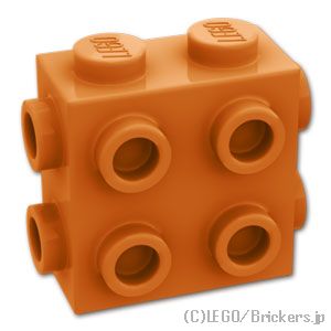 ブロック 1 x 2 x 1 2/3 3面スタッド：[Dark Orange / ダークオレンジ]