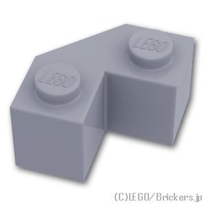 ブロック 2 x 2 - ファセット：[Light Bluish Gray / グレー]