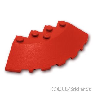 ブロック ラウンドコーナー 6 x 6 スロープ 33°ファセット：[Red / レッド]