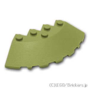 ブロック ラウンドコーナー 6 x 6 スロープ 33°ファセット：[Olive Green / オリーブグリーン]