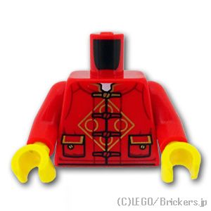 トルソー - 2つポケットのあるチャイナ服：[Red / レッド]