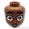 ミニドール ヘッド - 目を見開いて驚いた顔(フレンズ アリヤ)：[Md,Brown / ミディアムブラウン ]