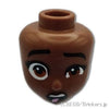 ミニドール ヘッド - 驚きで歪んだ顔：[Md,Brown / ミディアムブラウン ]