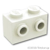 ブロック 1 x 2 - 1面スタッド：[White / ホワイト]