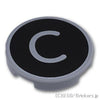 ラウンド タイル 2 x 2 - シルバーキャピタルレターC：[Light Bluish Gray / グレー]