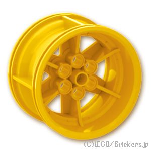 LEGO® パーツ 6065490/6276852 ホイール - 56 x 34 テクニック レーシング ミディアム 6穴：[Yellow / イエロー] 15038-024 