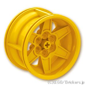 LEGO® パーツ 6065490/6276852 ホイール - 56 x 34 テクニック レーシング ミディアム 6穴：[Yellow / イエロー] 15038-024