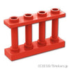 フェンス 1 x 4 x 2 4スタッド：[Red / レッド]
