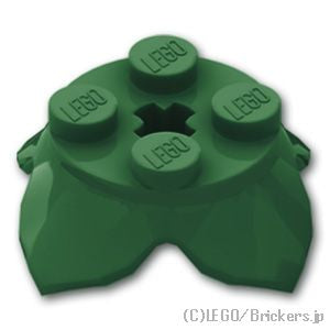LEGO® パーツ 6426730 花 2 x 2 - 4花びらと軸穴：[Dark Green / ダークグリーン] 15469-141