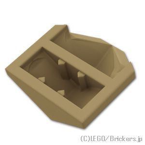 カーブスロープ 33°ダブル - 2 x 2 ：[Dark Tan / ダークタン]