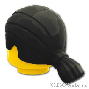 LEGO® パーツ 6078987/6292569 ミニフィグ ヘア - 一本縛りのオールバック：[Black / ブラック] 17630-026 