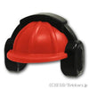 工事ヘルメットとヘッドホン：[Red / レッド]