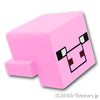 ピクセルの豚（輪郭黒） - マインクラフト：[Bright Pink / ブライトピンク]