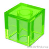 ミニフィグ プレーンヘッド - キューブ：[Tr,Bt Green / トランスブライトグリーン]