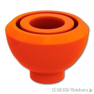 ブロック ラウンド 1 1/2 x 1 1/2 x 2/3 ドームトップ：[Reddish Orange / レディッシュオレンジ ]