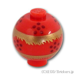 LEGO® パーツ 6258826 ブロック 2 x 2 - 金のフリンジパターン：[Red / レッド] 20953pb03-021