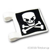 フラッグ 2 x 2 - 海賊の旗(ジョリー・ロジャー)：[White / ホワイト]
