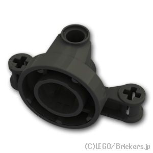 LEGO® パーツ 6145859 テクニック ステアリングホイールハブホルダー 2穴：[Black / ブラック] 23801-026 