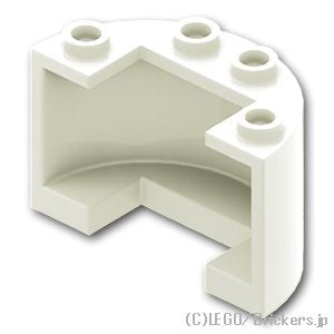 LEGO® パーツ 6249552 ハーフ シリンダー 2 x 4 x 2 - カットアウト：[White / ホワイト] 24593-001