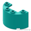 ハーフ シリンダー 2 x 4 x 2 - カットアウト：[Dark Turquoise / ダークターコイズ]