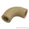 ラウンド ブロック 1 x 1 - エルボー 90°軸穴：[Dark Tan / ダークタン]