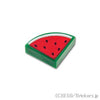 ラウンド タイル 1 x 1 - 1/4 - スイカ：[Green / グリーン]